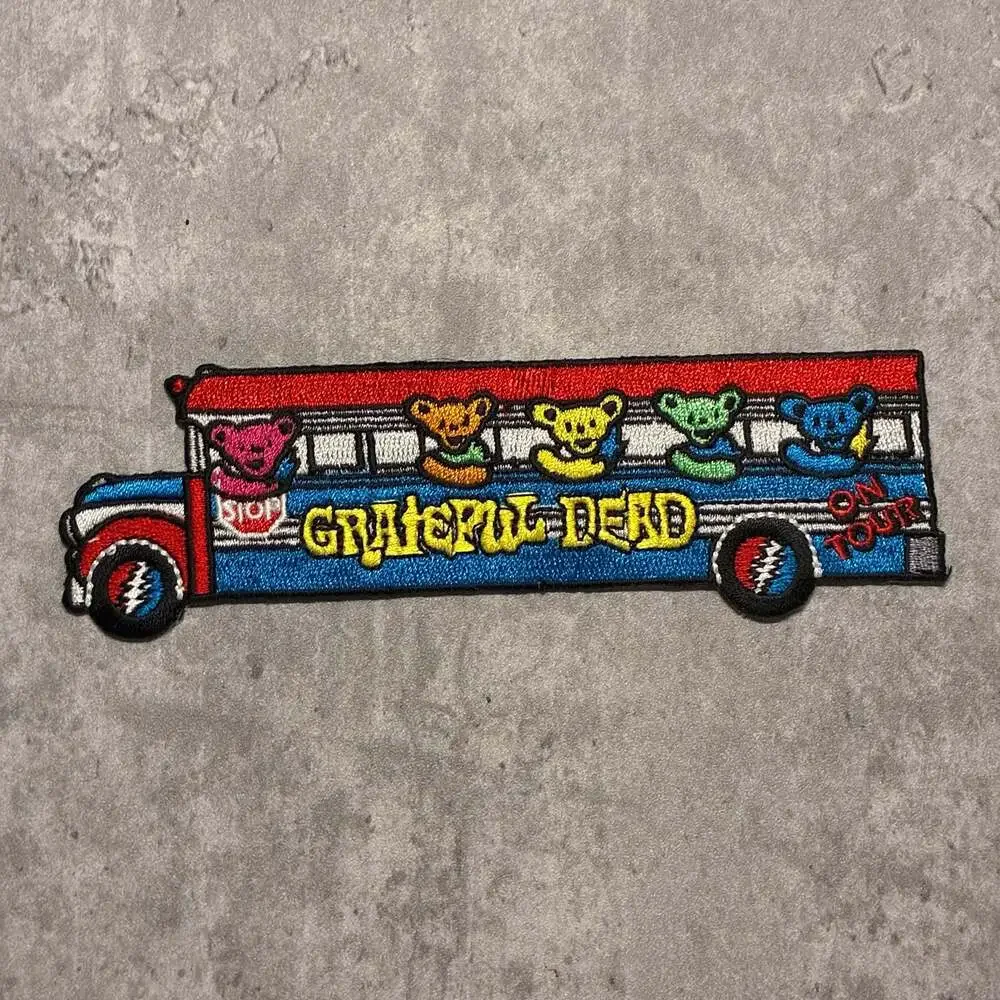 Grateful Dead 'On Tour' Dancing Bears School Bus Embroidered Patch